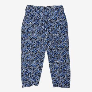 Elie Tahari Jodi Pant Size XS Blue Floral Silk Boho Coastal Chic European Summer